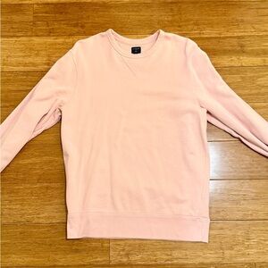 J Crew light Pink crewneck sweater sweatshirt. Like new worn once 100% cotton M